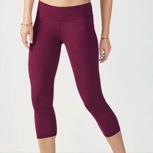 Fabletics Wine Red Crop Leggings